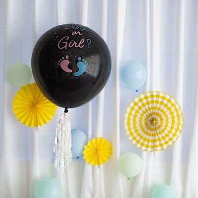 Giant Black Balloon for Baby Shower Showstopper Surprise | Balloon Bursting Fun | Pop in Style | 24inch Size | 1pc.
