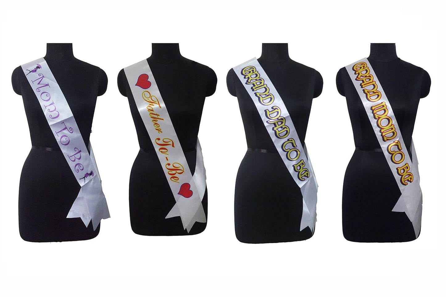 Baby Shower Soon To Be Mom Dad Grand-mom Grand-dad Sashes Combo