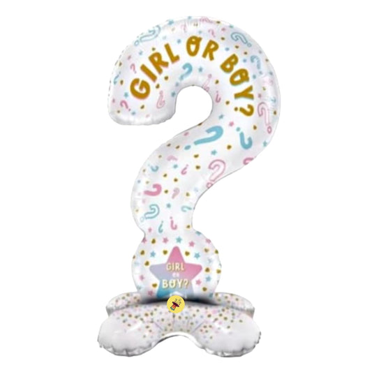 3.6 Feet Baby Shower Question Mark Shape Standee Foil Balloon for Eye-Catching Playful Decorative Baby Shower Mom To Be Parties